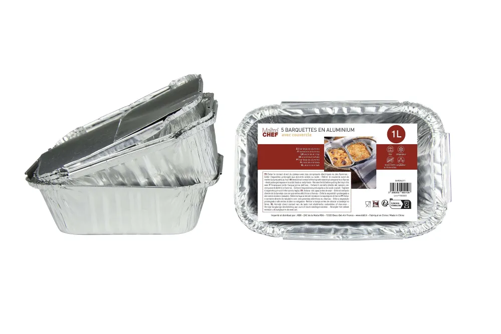 Cuisson|* 5 Barquettes Aluminium 1L