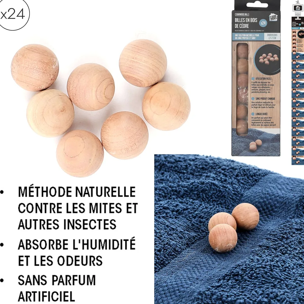 Bazar Malin|* 24 Billes Bois Cedre