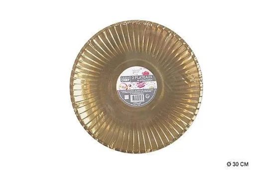 Pâtisserie|* 3 Plateaux Presentation Dore D.30Cm
