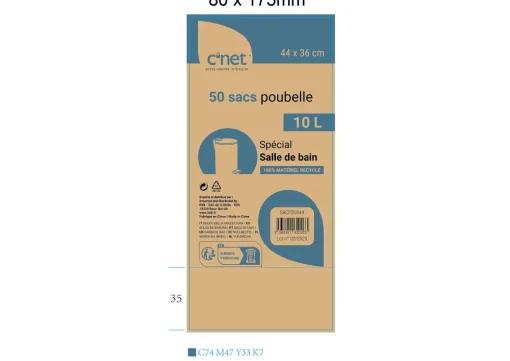 Menage|* 50 Sacs Poubelle 10L Salle De Bain
