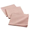 maxibazar 3 Serviettes De Table 40X40 Cm Coton Uni Initia Rose- Serviettes De Table