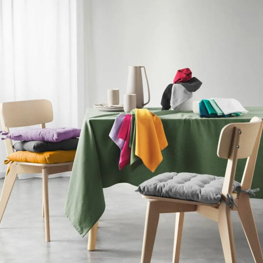 maxibazar 3 Serviettes De Table 40X40Cm Recycle Uni Emeraude- Serviettes De Table