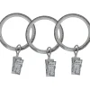 maxibazar Anneau A Pince D20 X8 Argent Noir- Tringles A Rideaux Et Embouts