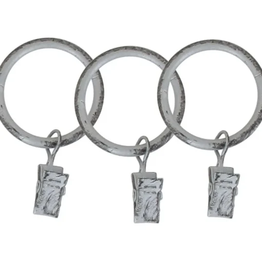 maxibazar Anneau A Pince D20 X8 Argent Noir- Tringles A Rideaux Et Embouts