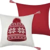 maxibazar Arvan Coussin 40X40Cm Rouge Feutre- Thematiques