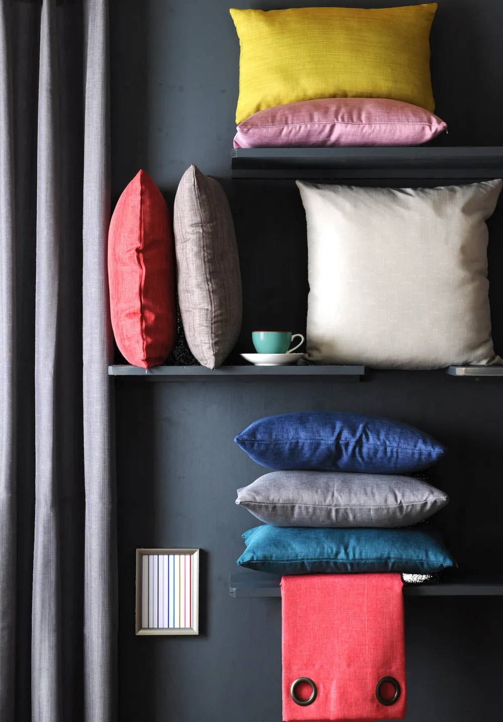 maxibazar Bea Coussin 50X50Cm Charbon- Rideaux Textures Et Coussins