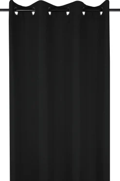 maxibazar Bea Rideau Oeillets 140X260Cm Noir- Rideaux Textures Et Coussins