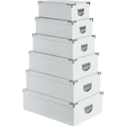 Boîte De Rangement|* Boîte Coins Metal Blanc 48X33.5X16Cm