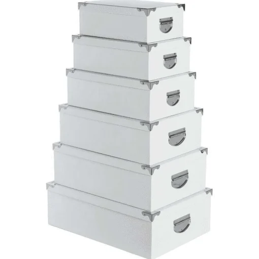 Boîte De Rangement|* Boîte Coins Metal Blanc 48X33.5X16Cm