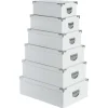 Boîte De Rangement|* Boîte Coins Metal Blanc 36X24.5X12.5 Cm