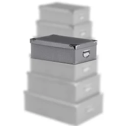 Boîte De Rangement|* Boîte Coins Metal Croco Gris Ou Taupe 32X21.5X11.8 Cm
