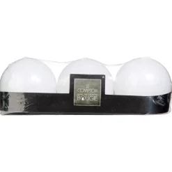 Atmosphera Bougie Boule Blanc 88G D6 X3- Bougies Blanches