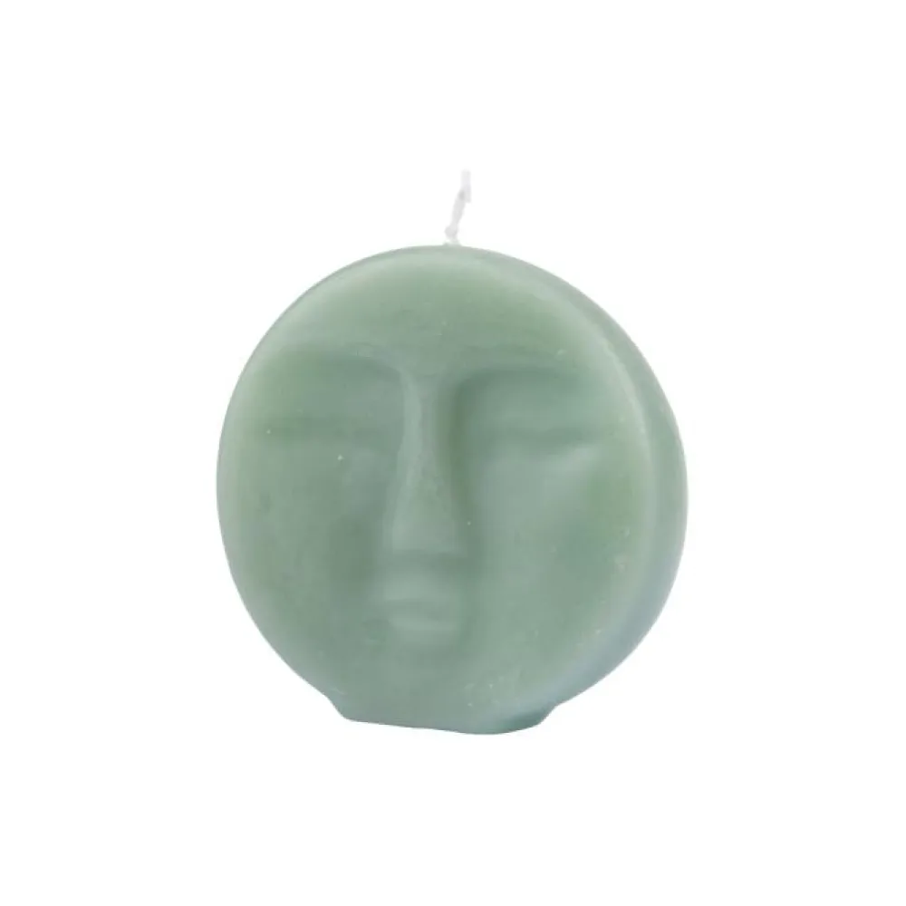 maxibazar Bougie Forme Visage 9X2.5X9Cm Celadon- Bougies Et Diffuseurs Deco