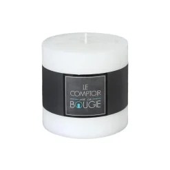 Atmosphera Bougie Ronde Rustic Blanc 10X10Cm- Bougies Non Parfumees Rustiques
