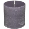 Atmosphera Bougie Ronde Rustic Gris 6.7X7Cm- Bougies Non Parfumees Rustiques