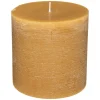 Atmosphera Bougie Ronde Rustic Jaune 10X10Cm- Bougies Non Parfumees Rustiques