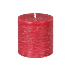 Atmosphera Bougie Ronde Rustic Rouge 6.7X7Cm- Bougies Non Parfumees Rustiques
