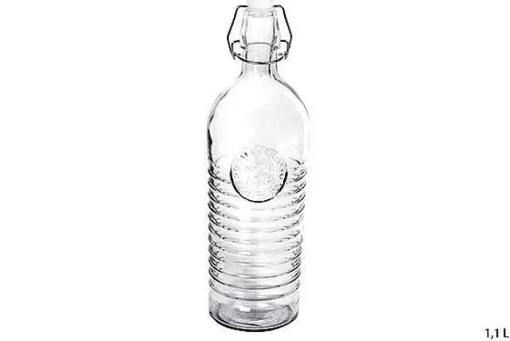 Cocktails Et Boissons|* Bouteille 1.1L Verre Transparent Striee