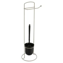 Accessoires Wc|* Brosse Et Derouleur Papier Wc Metal Filaire Ficelle Noir