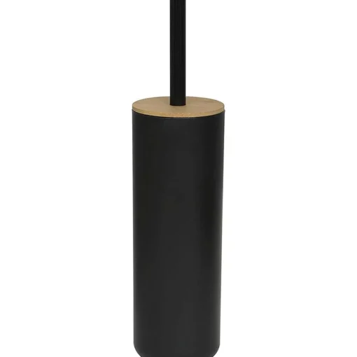 Accessoires Wc|* Brosse Wc Avec Couvercle Bambou Noir