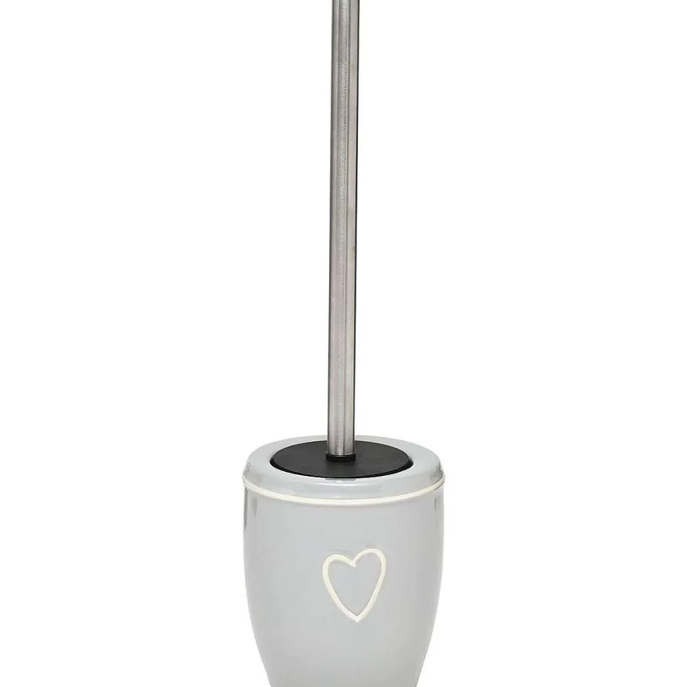 Accessoires Wc|* Brosse Wc Gres Coeur Gris Clair