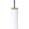 Accessoires Wc|* Brosse Wc Metal Couvercle Bambou Blanc