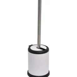 Accessoires Wc|* Brosse Wc Metal Couvercle Rabattable Blanc Mat