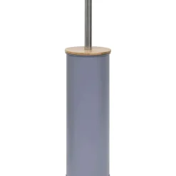 Accessoires Wc|* Brosse Wc Metal Couvercle Bambou Gris