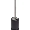 Accessoires Wc|* Brosse Wc Metal Couvercle Rabattable Noir Mat