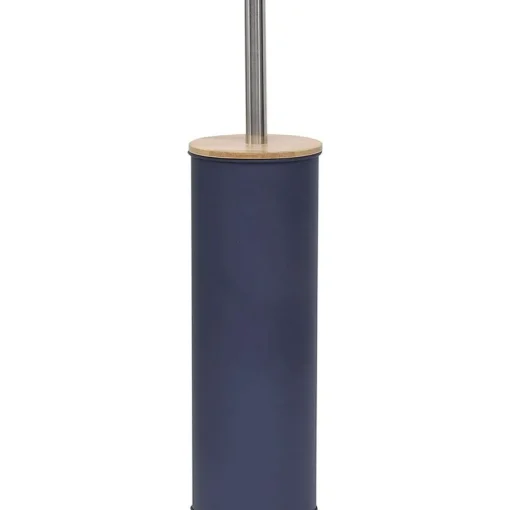 Accessoires Wc|* Brosse Wc Metal Couvercle Bambou Bleu