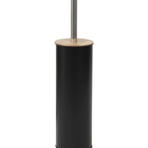 Accessoires Wc|* Brosse Wc Metal Couvercle Bambou Noir