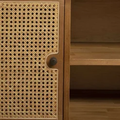 * Buffets Et Meubles Bar></noscript>Buffet Teck Rotin 2 Portes Piana