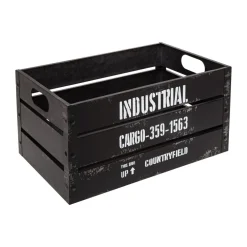 maxibazar Cagette Metal Bill Noir D.30X20.2X17.3Cm- Boites Deco