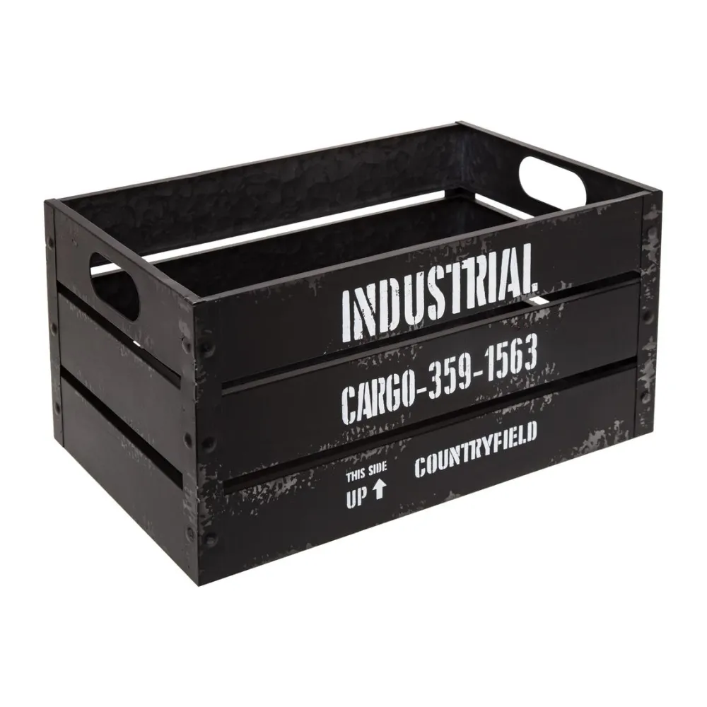 maxibazar Cagette Metal Bill Noir D.30X20.2X17.3Cm- Boites Deco