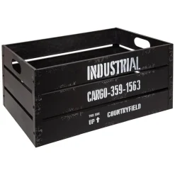 maxibazar Cagette Metal Bill Noir D.30X20.2X17.3Cm- Boites Deco