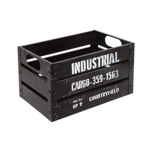 maxibazar Cagette Metal Bill Noir D.40.3X25X21Cm- Boites Deco