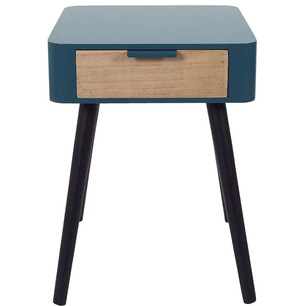 * Tables De Chevet>Chevet 1 Tiroir En Bois Bleu Canard