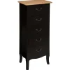 Atmosphera Chiffonniers>Chiffonnier 5 Tiroirs Noir Chrysa