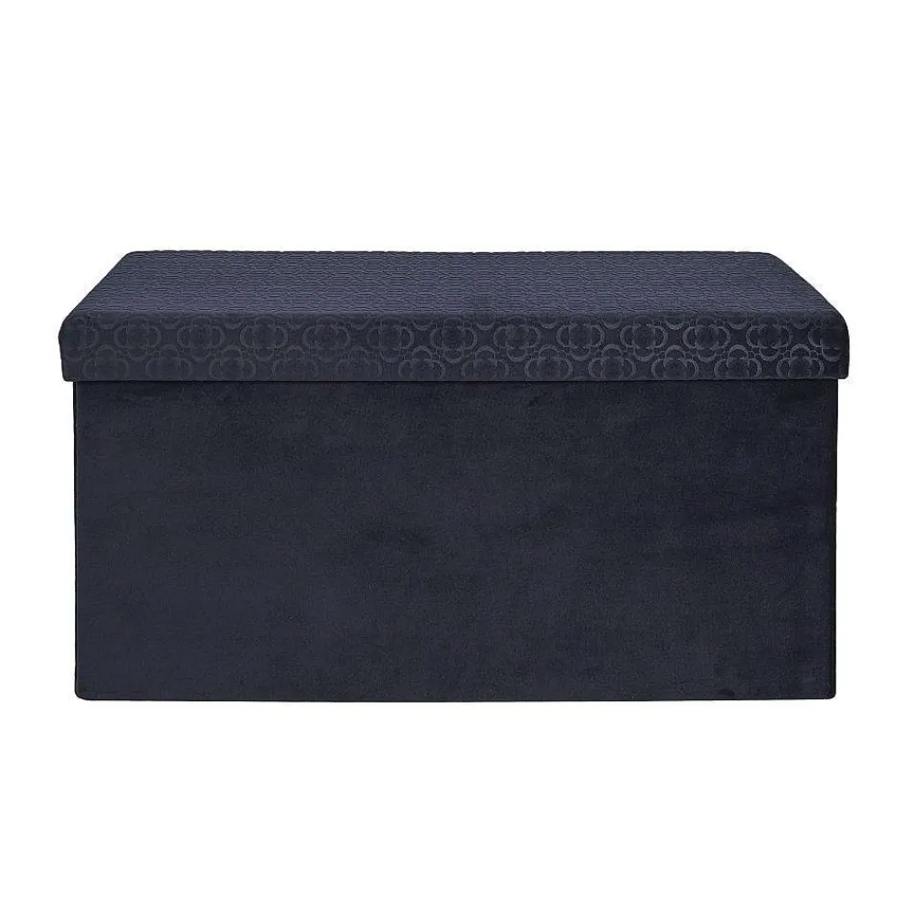 * Poufs>Coffre Banc Pliable Retro Bleu Nuit