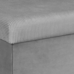 * Poufs></noscript>Coffre Banc Pliable Velours Cotele Giulia Gris