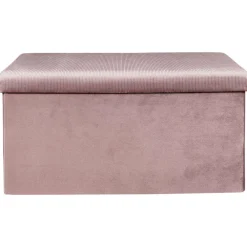 * Poufs></noscript>Coffre Banc Pliable Velours Cotele Giulia Rose