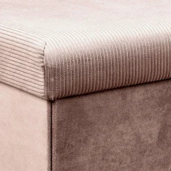 * Poufs></noscript>Coffre Banc Pliable Velours Cotele Giulia Rose