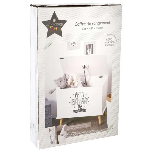 Atmosphera Malles Et Coffres>Coffre Bois Et Blanc