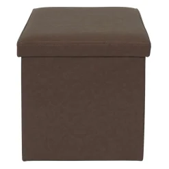 * Poufs></noscript>Coffre Pouf Pliable Marron