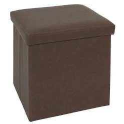 * Poufs></noscript>Coffre Pouf Pliable Marron