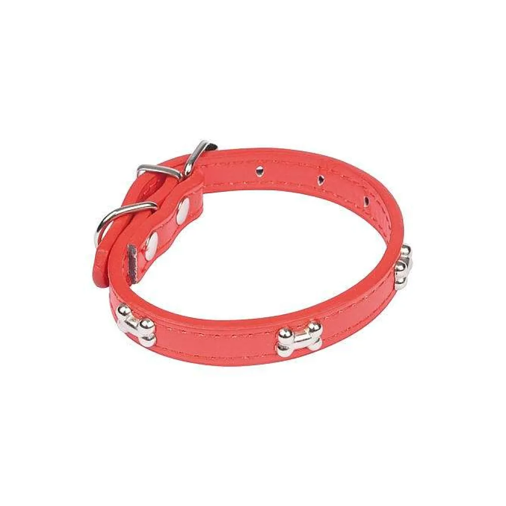 Couchage Et Transport|* Collier Fantaisie Os 30Cm Rouge
