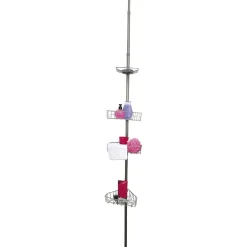 * Meubles Salle De Bain>Colonne Telescopique Metal Peint 4 Étagères Gris