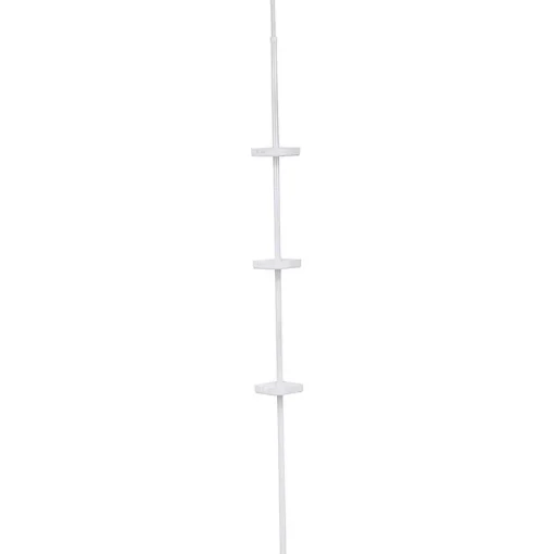 * Meubles Salle De Bain>Colonne Telescopique Tube Metal Et 3 Étagères Blanc