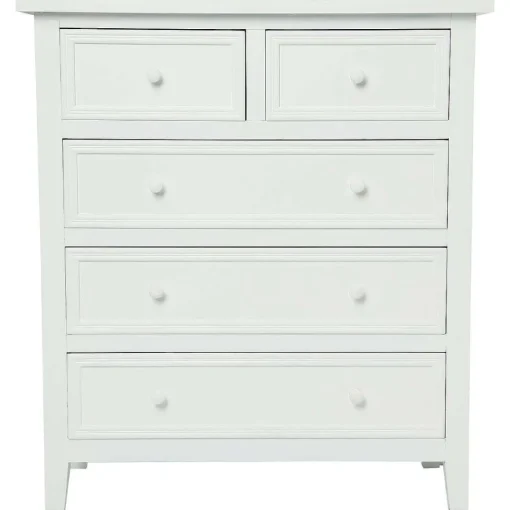 Atmosphera Commodes>Commode 5 Tiroirs Blanc Charme
