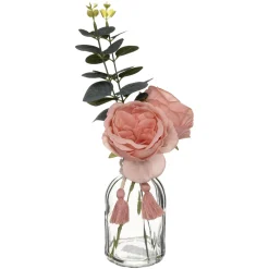 maxibazar Composition Fleur Verre Carmen H.30Cm- Fleurs Et Plantes